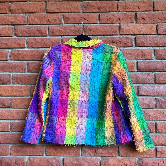Rainbow frayed textured jacket - Picture 2 of 6